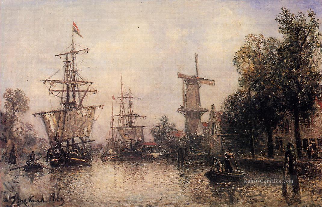 Der Hafen von Rotterdam2 Schiff Seestück Johan Barthold Jongkind Ölgemälde